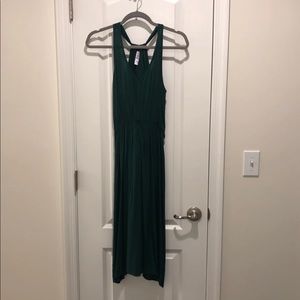 Hunter green racerback midi dress